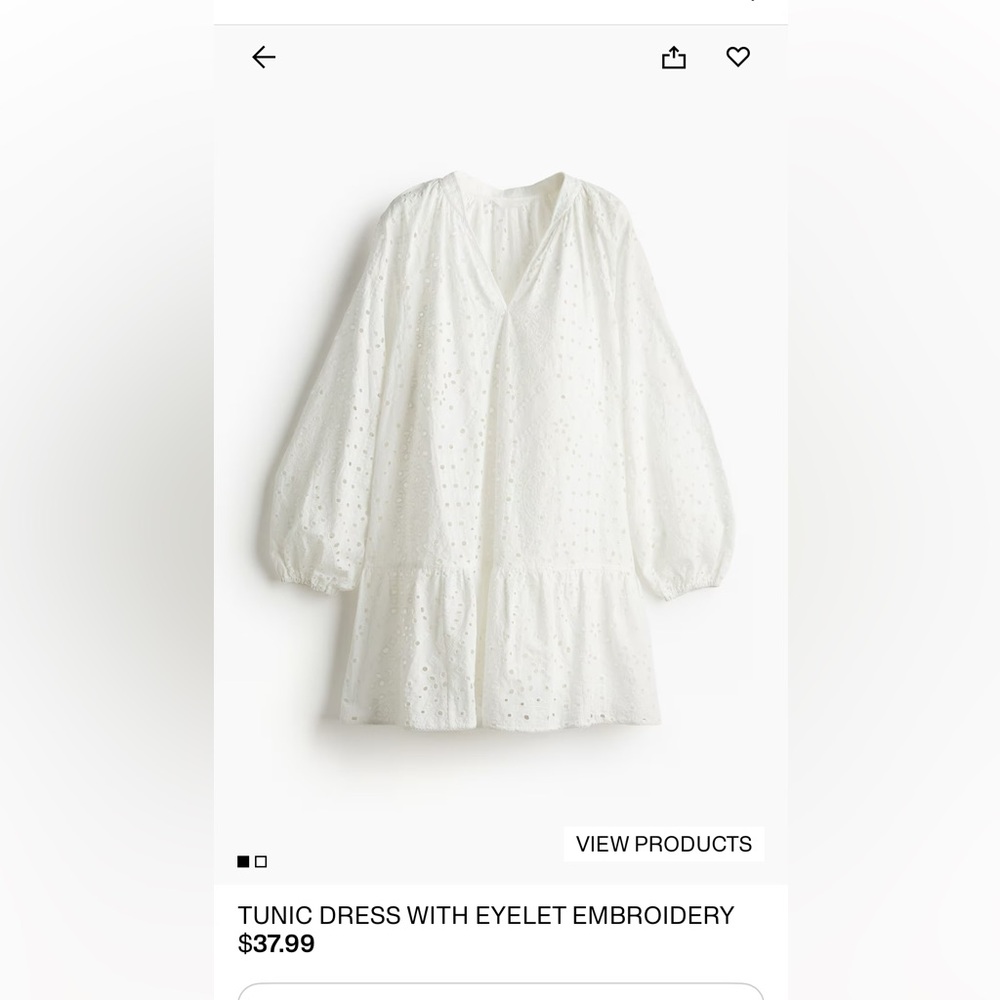 Tunic dress with eyelet embroidery